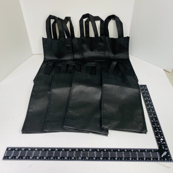 Wine Bottle Tote Carrying Bag 14"x7" Black Reusable For Single Bottle (8-pack) - Picture 3 of 4